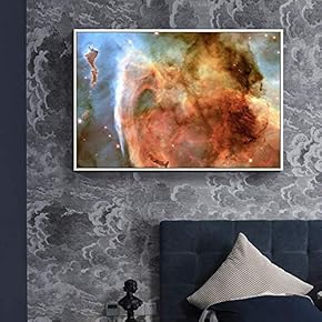 Framed Canvas Wall Art for Living Room, Bedroom Glitter Galaxy IV Canvas Prints for Home Decoration Ready to Hang - 16x24 inches
