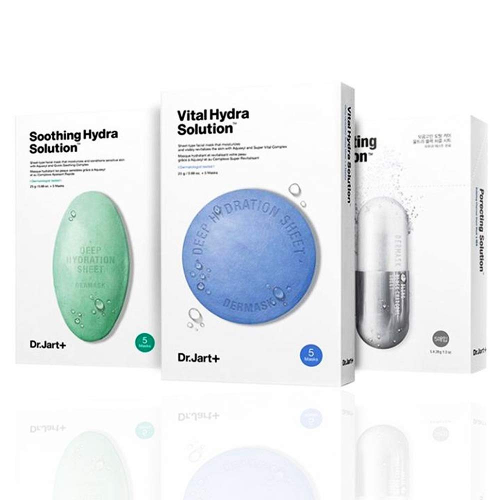 Dr.Jart Sheet Mask Set 3 Pack -5 per Box (15 mask) Facial Moisturizing, Hydrating, Pore Correction Mask