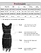 PrettyGuide Women's 1920s Beaded Fringe Scalloped Petal Hem Origami Flapper Dress XXL Black