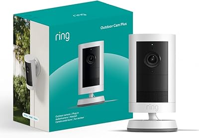 Ring Außenkamera Plus Netzstecker (Outdoor Camera Plus neueste generation) | 2K-Weitwinkelvideo | Kabellose Überwachungskamera zur Selbstinstallation | 30-tägiger Gratiszeitraum für Ring-Abonnement