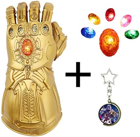 PTYmask Updated Infinity Gauntlet LED Light PVC Gloves Toys for Halloween Props