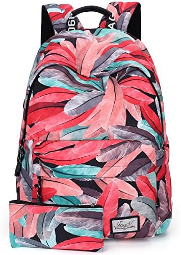 WildX Bauhinia Casual Backpack Classic Daypacks Rucksack 14Inch Laptop Bag (Feather Red)