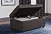 DHP Emily Rectangular Storage Ottoman, Grey Linen