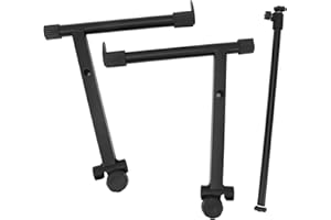 Universal Second Tier Stand, Height Adjustment L Shape Keyboard Stand Extension Adapter, Double Tier Piano Keyboard Stand for
