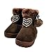 vivace Little Girl's Heart Deco Flat Pom Pom Ankle Boot