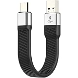 Short USB C to USB A Cable, LamToon 3A USB 3.1 Gen 1 Type C Quick Charge Cable Unique FPC Flat Design for Samsung Galaxy S10+