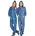 Footed Pajamas - Family Matching Blue Leopard Hoodie Onesies for Boys, Girls, Men, Women and Pets (Infant - XLarge (Fits 12-18mos.))