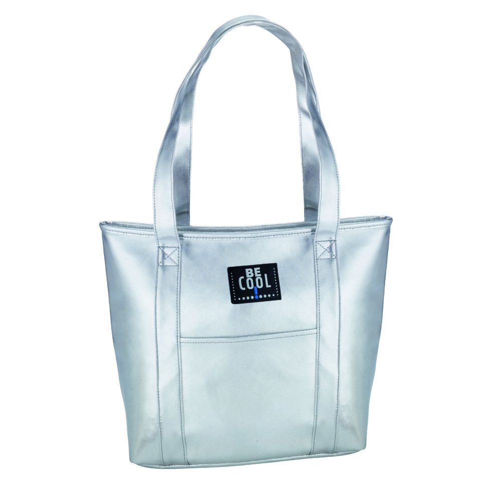 Be Cool Shopper Bag-Silver, Small, PVC film