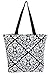 Ever Moda Damask Print Collection Tote Bag, Large 17.5 Inch
