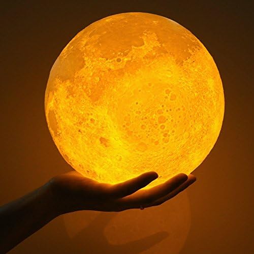 Moon Lamp LED 3D Printing 5.9-inch Drop Nursery Night Light for Kids,Christmas Gift, Decorative Moon in My Room Warm &amp; Cool White Stepless Dimmable,Touch Control,USB Charging.