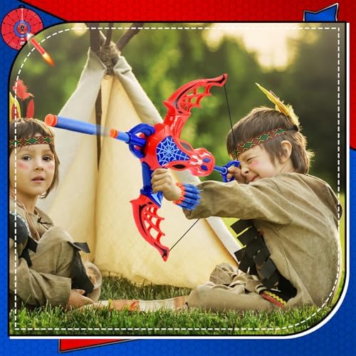 Spider Spielzeug ab 3 4 5 6 Jahre, Spielzeug ab 3-6 Jahre Junge Pfeil Und Bogen Kinder Outdoor Spielzeug Spider Geschenke für Junge 3 4 5 6 7 Jahre Kinderspielzeug ab 3-6 Jahre Ostergeschenk — Foto 5 von 7