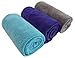 Workout Towels Sports Towel Microfiber Sweat Towels Set, Multi-Purpose Gym Towel, Fast Drying & Super Soft, for Sports, Fitness, Gym, Yoga, Travel, Camping & More 3 Pack (Light Blue+Grey+Purple)