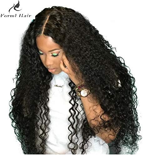 Curly Human Hair Lace Front Wigs 130% Density Brazilian Deep Curly Wig with Baby for Black Women (12 inch, NC 130% Lace Front)