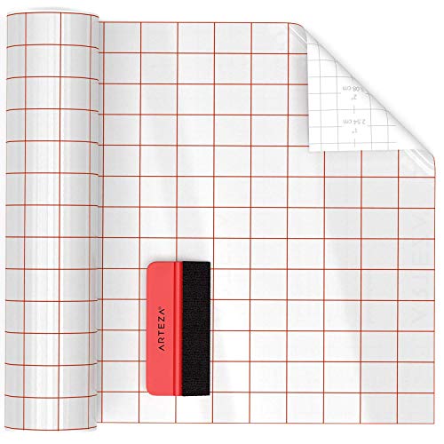 ARTEZA Ultra Clear Transfer Tape Paper with Grid & Squeegee, 12 Inch