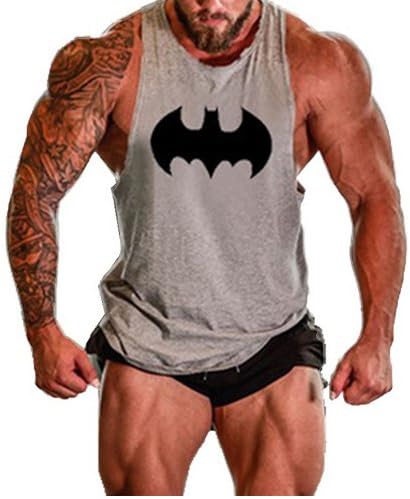 TECOFFER Men Gym Muscle Sleeveless Shirt Tank Tops Sport Bodybuilding Fitness Vest
