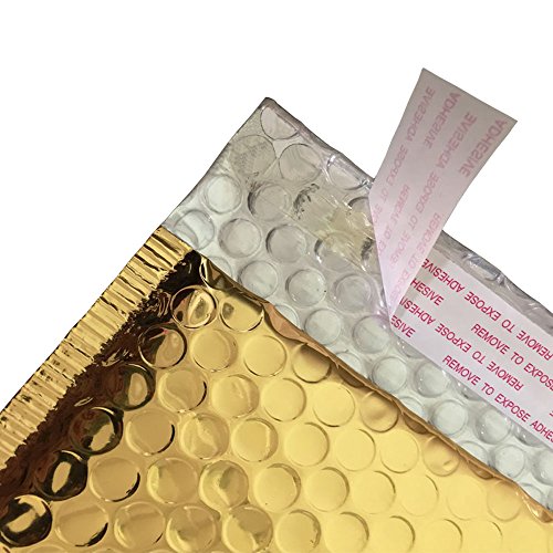 HOSL 20 Pack Metallic Padded Bubble Mailers 6.25"(W) x 9.25"(L) (Inner) Golden - Thumbnail 2