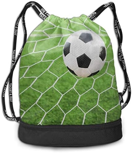 Drawstring Backpack Soccer Ball Goat Sports Gym Bag For Women Men Children Cinch Bags, Sack Packs