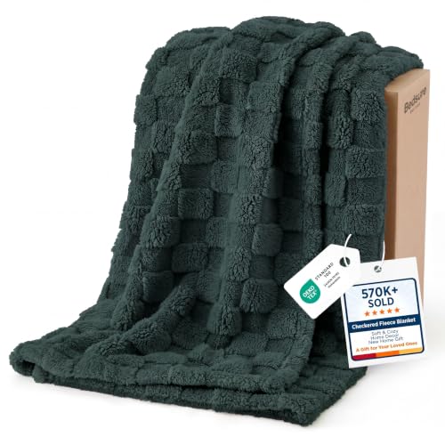 Bedsure Checkered Fleece Throw Blankets