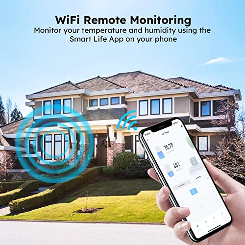 GRSICO WiFi Temperature Humidity Monitor Sensor, Wireless Digital
