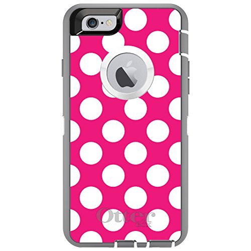 CUSTOM Grey / White OtterBox Defender Series Case for Apple iPhone 6 PLUS - 5.5" - White & Grey Polka Dots