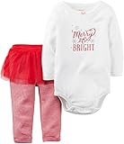 Carters Baby Girls 2-Piece Holiday Bodysuit and Tutu Pant Set Merry and Bright