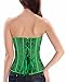 Kimring Women's Vintage Palace Jacquard Sweetheart Body Shaper Strapless Overbust Corset Green Medium