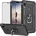 DuoLide for Huawei Y9 2019 / Enjoy 9 Plus Case （Not for Y9 Prime 2019） with Tempered Glass Screen Protector,Hybrid Heavy Duty Dual Layer Anti-Scratch Shockproof Defender Kickstand Case, Black