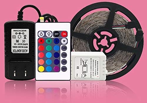 LED TV Strip lights UL-Certified. 16.4Ft, Waterproof IP65, Multi Color Remote Control, with 3 L-Connectors, LED Color changing kit. LED Strips for TV, Mood lighting,Christmas Decoration Indoor Outdoor