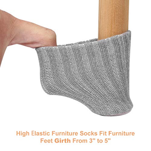 Ezprotekt 24PCS Chair Leg Socks High Elastic Furniture Socks Pads Non