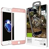 iPhone 7 3D Full Coverage Tempered Glass, [PET Frame] [Edge to Edge Crash Protection] Curved [Scratch Proof] [Bubble Free] Tempered Glass Screen Protector Film for Apple iPhone 7 - Rose Gold