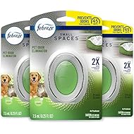 Febreze Small Spaces Pet Air Freshener, Odor Eliminating, Fresh Scent, 3 Count