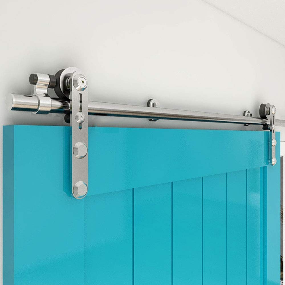 Sliding Barn Door Hardware Kit 6FT (1.83M) for Single Wood Door Stainless Steel Sliding Door Track WOLFBIRD