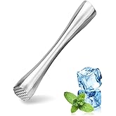 Stainless Steel Cocktail Muddler 8" Professional Old Fashioned & Mojitos Drink Muddler Ideal Bartender Tool