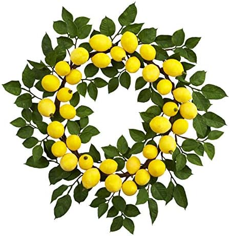 Artificial Plantz Front Door Wreath -24 Inch Lemon Wreath