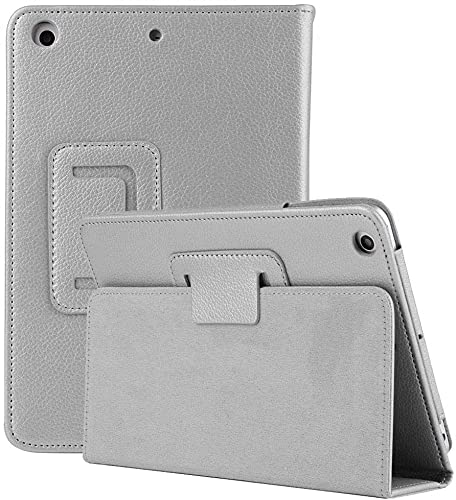 PU Leather Stand Case for iPad Air 1/2 9.7 2017/18 5th/6th Generation Folio Cover (Silver)