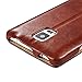 Galaxy Note 4 Case, PERSTAR [Vintage Classic Series] [Genuine Leather] Flip Cover Folio Case [Simple Stand], [1 Card Slot] with Magnetic Closure for Samsung Note 4 (Retro Brown)