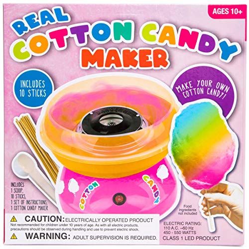 Real Cotton Candy Maker Machine - Comes with Scoop and 10 Sticks - Countertop Use