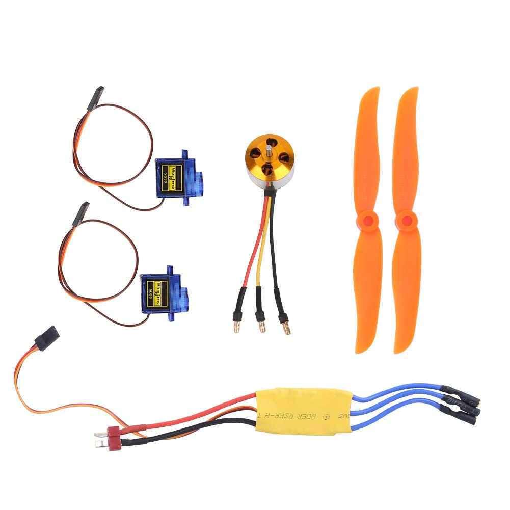 RC 2200KV Brushless Motor 6035 Propeller with 30A ESC + 9G Servo Free Mount Plane DIY Parts(Motor + Propeller + Servo + ESC)