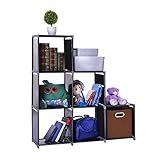 Waterproof 6-Cube Closet Organizer Shelves Storage Cubes Organizer Cabinet Bookcase - For Living Room Bedroom Office - Black