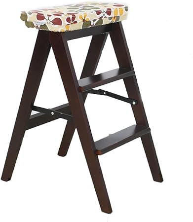 ANHPI Klappleiter Holz 3 Stufen Hocker Blumenregal Dual-Use