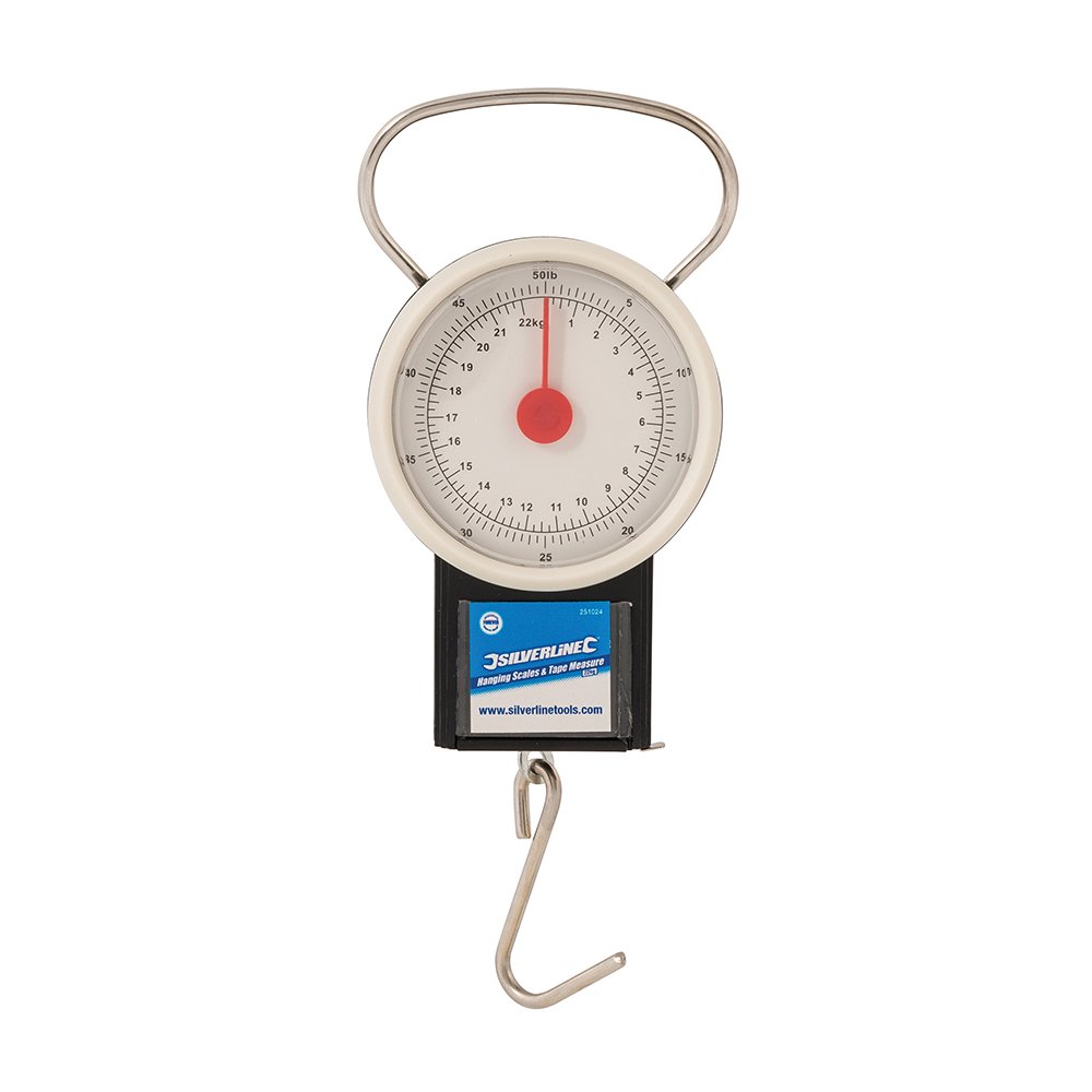 Silverline 251024 Hanging Scales & Tape Measure 22kg (48½lbs)