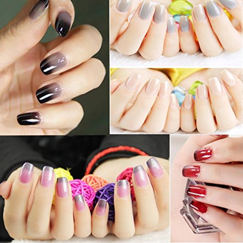CLAVUZ Gel Nail Polish Base Coat and No Wipe Top Coat Kit Soak Off Manicure Pedicure Nail Art Tool Set