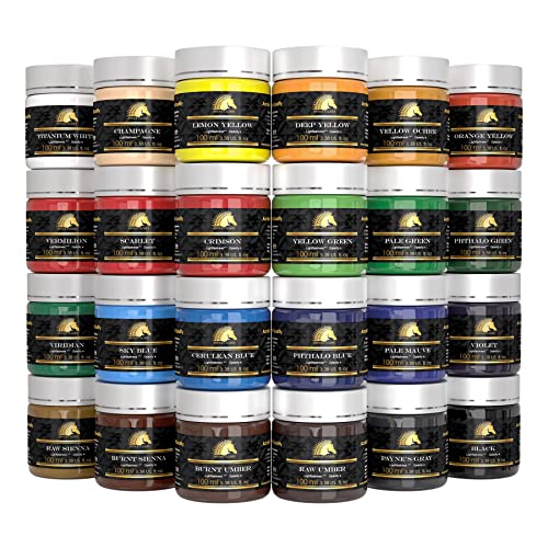 MyArtscape Acrylic Paint Set 24 x 100ml Bottles with Storage Box