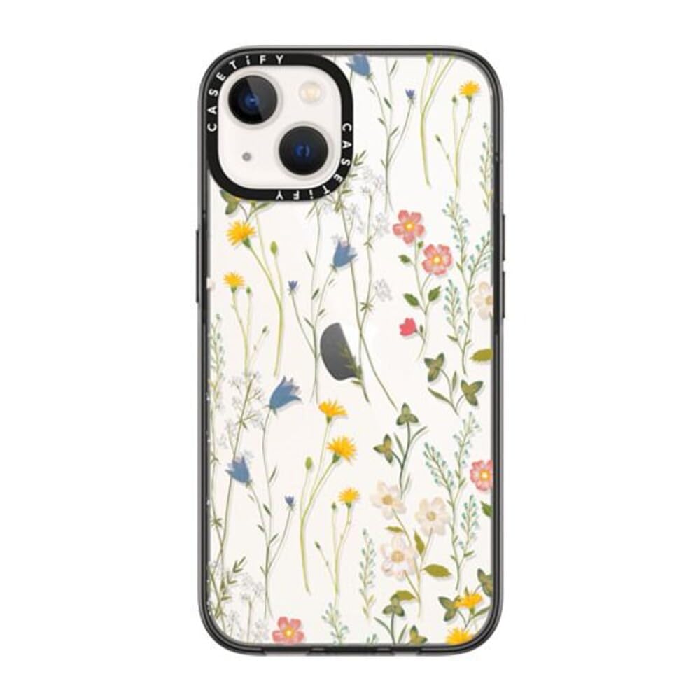CASETiFY Compact iPhone 14 Case [2X Military Grade Drop Tested / 4ft Drop Protection] - Dreamy Floral Pattern - Clear Black — image 1