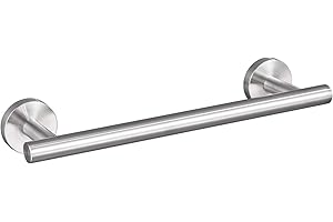 USHOWER Brushed Nickel Hand Towel Bar, 9-Inch Towel Racks for Bathroom Wall-Mounted, SUS304 Stainless Steel Towel Rod (Total Length 12-Inch)