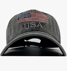 USA Flag Hat - American Flag- Embroidered - Put