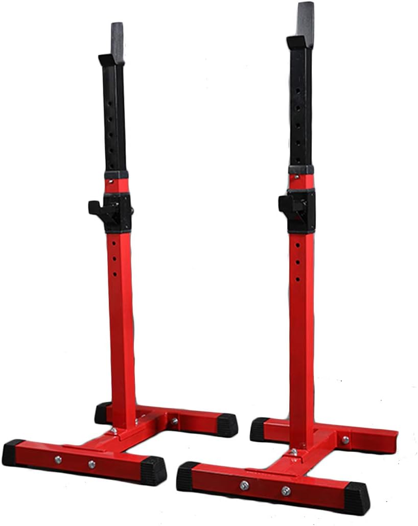 AKT Adjustable Squat Rack Barbell Power Bracket 8 Height Adjustment Weight Stand Bodybuilding Gym Weightlifting Heavy Support Load 100kg, 1 Pair