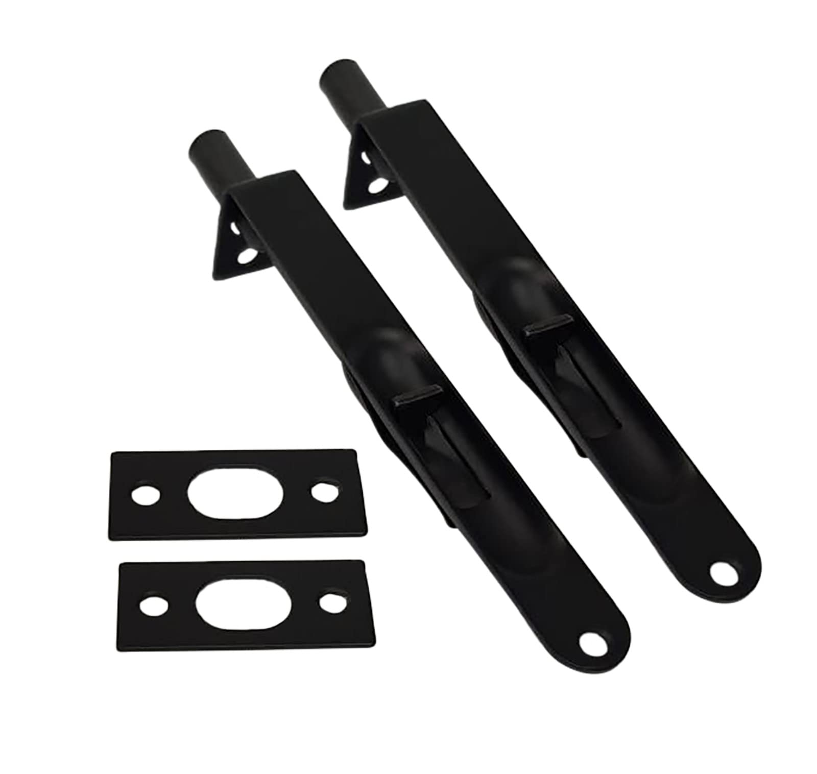 Photo 1 of QCAA Solid Brass Round Flush Bolt, 6", Solid Brass, Matte Black, 2 Pack, Made in Taiwan