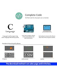 nove - Kit de iniciación RFID V2.0 para Arduino, aprendizaje de principiantes, UNO R3 MEGA NANO MICRO, voltímetro osciloscopio de procesamiento, 49 proyectos, 251 páginas de tutoriales detallados, 190 + componentes