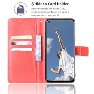 Dedux Portafoglio Custodia Cover Compatibile con Oppo A92/A52/A72, Cover per Biglietti da Visita in Pelle Retro con… - immagine 4